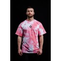 Unisex pink oversized T-Shirt TIE DYE TRAIN HARD STAY COOL | VERY BAD WOD