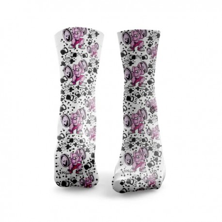 White workout BUNNY BUILDERS socks – HEXXEE SOCKS