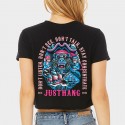 Crop Top Sport Femme JUSTHANG - The Monkey of Wisdom noir